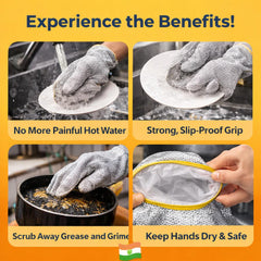 Magic Dishwashing Gloves ✨ {(Pack of 2 pairs ( 4 Pcs )}