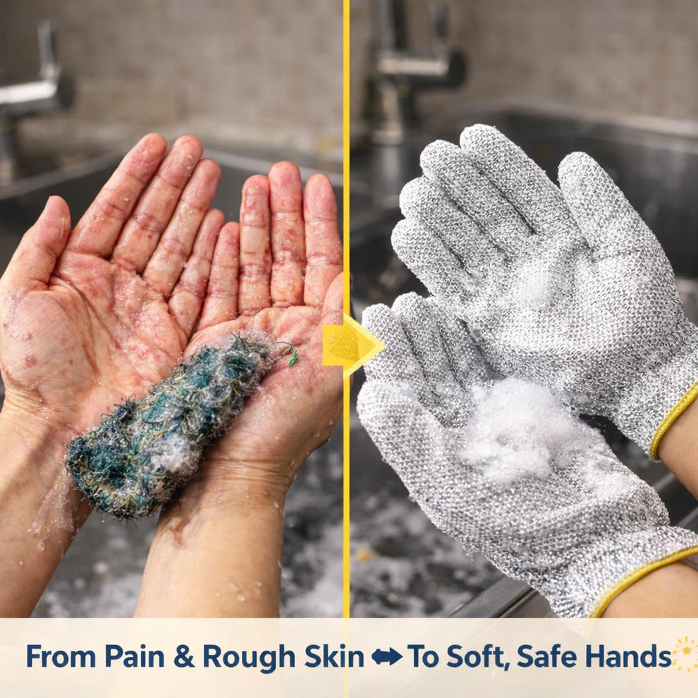 Magic Dishwashing Gloves ✨ {(Pack of 2 pairs ( 4 Pcs )}